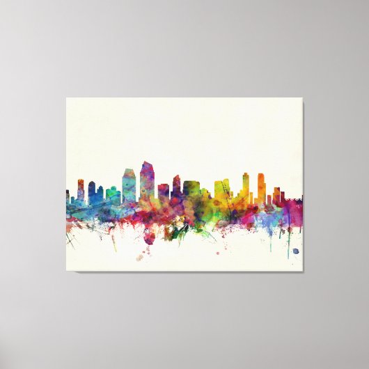 San Diego California Skyline Canvas Afdruk (Voorkant)
