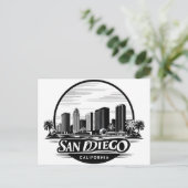 San Diego California Skyline Feestdagenkaart (Staand voorkant)