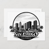 San Diego California Skyline Feestdagenkaart (Voorkant / Achterkant)