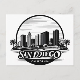San Diego California Skyline Feestdagenkaart