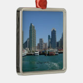 San Diego, California Skyline Metalen Ornament (Rechts)