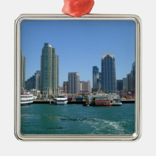San Diego, California Skyline Metalen Ornament