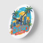 San Diego California Skyline–Modern Cityscape Art Ronde Klok (Hoek)