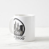 San Diego California Skyline-moderne stadskunst Koffiemok (Voorkant links)