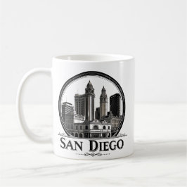 San Diego California Skyline-moderne stadskunst Koffiemok