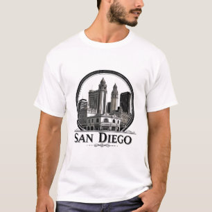 San Diego California Skyline-moderne stadskunst T-shirt