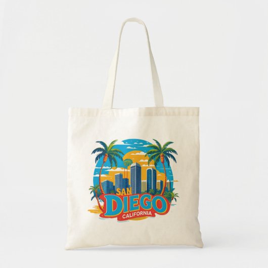 San Diego California Skyline-moderne stadskunst Tote Bag (Voorkant)