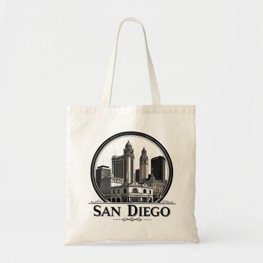 San Diego California Skyline-moderne stadskunst Tote Bag (Voorkant)