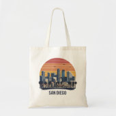 San Diego California Skyline-moderne stadskunst Tote Bag (Voorkant)