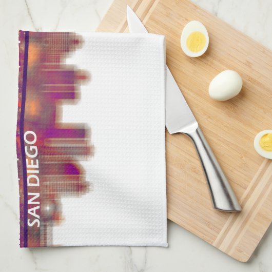 San Diego California Skyline Theedoek (Quarter Fold)