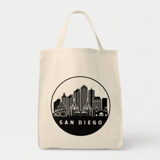 San Diego California Skyline Tote Bag (Voorkant)