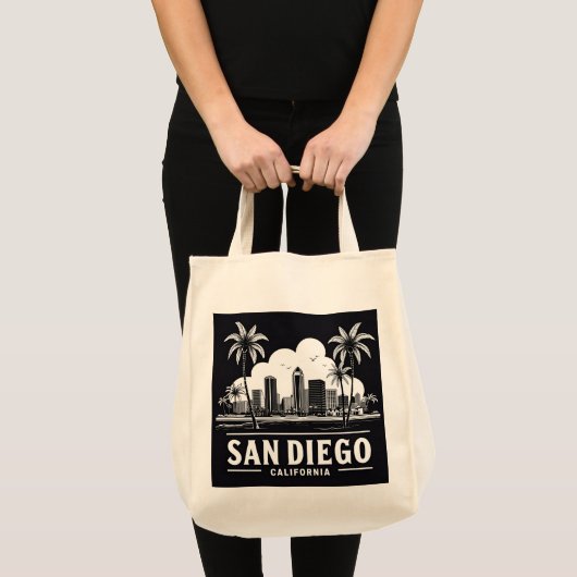 San Diego California Skyline Tote Bag (Voorkant (product))