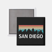 San Diego California skyline vintage reizen Magneet (Voorkant / Achterkant)