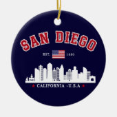 San Diego California Skyline West Coast Vibes Keramisch Ornament (Voorkant)