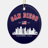 San Diego California Skyline West Coast Vibes Keramisch Ornament (Links)