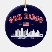San Diego California Skyline West Coast Vibes Keramisch Ornament (Achterkant)