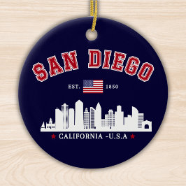 San Diego California Skyline West Coast Vibes Keramisch Ornament