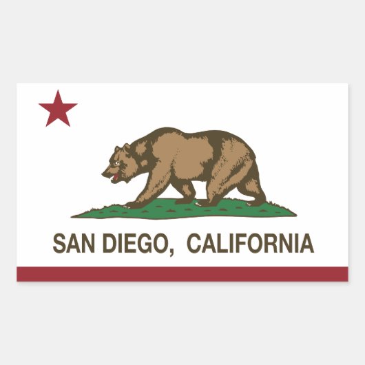 San Diego California staatsvlag Rechthoekige Sticker (Voorkant)