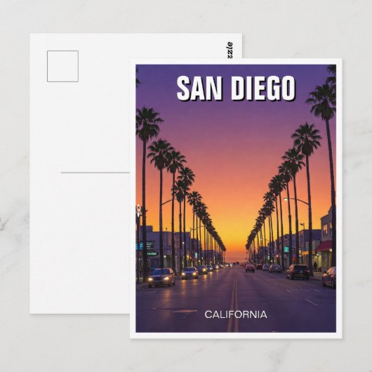 San Diego California Sunset Briefkaart (Voorkant / Achterkant)