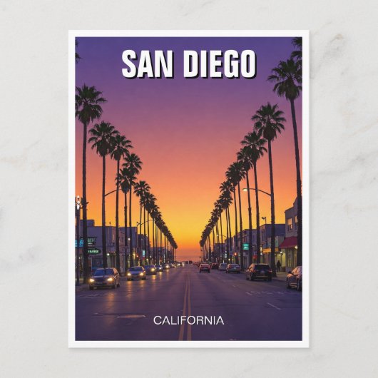 San Diego California Sunset Briefkaart (Voorkant)