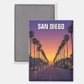 San Diego California Sunset Magneet (Voorkant / Achterkant)