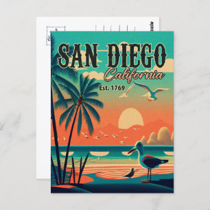 San Diego California Sunset Souvenirs jaren 1950 Briefkaart