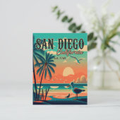 San Diego California Sunset Souvenirs jaren 1950 Briefkaart (Staand voorkant)
