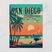 San Diego California Sunset Souvenirs jaren 1950 Briefkaart (Voorkant)