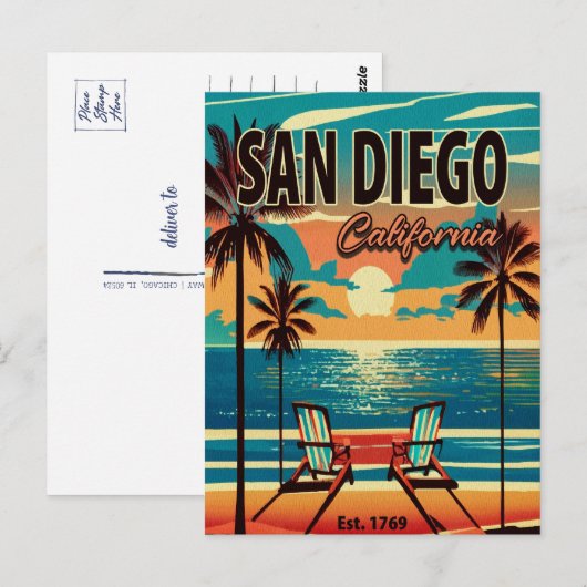 San Diego California Sunset Souvenirs jaren 1950 Briefkaart (Voorkant / Achterkant)