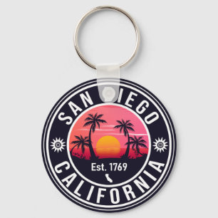 San Diego California Sunset Vakantie Souvenirs 60s Sleutelhanger