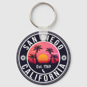 San Diego California Sunset Vakantie Souvenirs 60s Sleutelhanger (Achterkant)