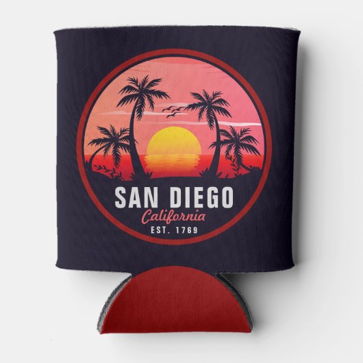 San Diego California Sunset Vakantie Souvenirs 80s Blikjeskoeler (Voorkant)
