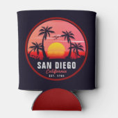 San Diego California Sunset Vakantie Souvenirs 80s Blikjeskoeler (Achterkant)