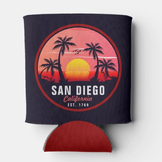 San Diego California Sunset Vakantie Souvenirs 80s Blikjeskoeler (Achterkant)