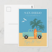  San Diego California Surf Beach Briefkaart (Voorkant / Achterkant)