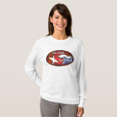 San Diego California surfer kunst dames hoodie T-shirt (Voorkant volledig)
