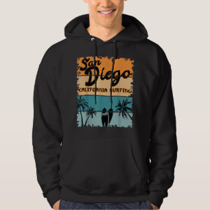 San Diego California Surfing - Retro  Surfe Hoodie