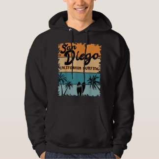 San Diego California Surfing - Retro  Surfe Hoodie