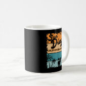 San Diego California Surfing - Retro  Surfe Koffiemok (Voorkant rechts)