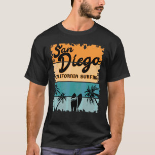 San Diego California Surfing Retro  Surfer T-shirt