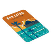 San Diego California Travel Art Vintage Magneet (Rechterzijde)