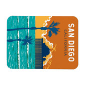 San Diego California Travel Art Vintage Magneet (Horizontaal)