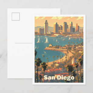 San Diego California USA Art Vintage Travel Briefkaart