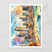 San Diego California USA Famous Place waterverf Briefkaart (Voorkant)