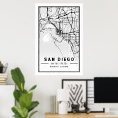 San Diego California Verenigde Staten Steden Stads Poster (Thuiskantoor)