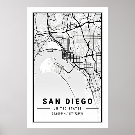 San Diego California Verenigde Staten Steden Stads Poster (Voorkant)