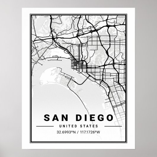 San Diego California, Verenigde Staten: Travel Cit Poster (Voorkant)