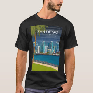 San Diego California Verenigde Staten Travel Poste T-shirt