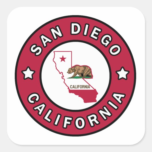 San Diego California Vierkante Sticker (Voorkant)