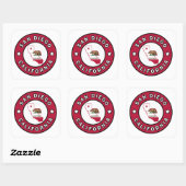 San Diego California Vierkante Sticker (Vel)